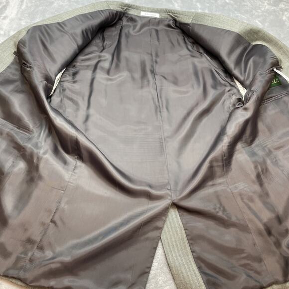 Lauren Ralph Lauren Herringbone Blazer Mens 44L Gray Silk Wool Blend Two Button - Picture 7 of 15